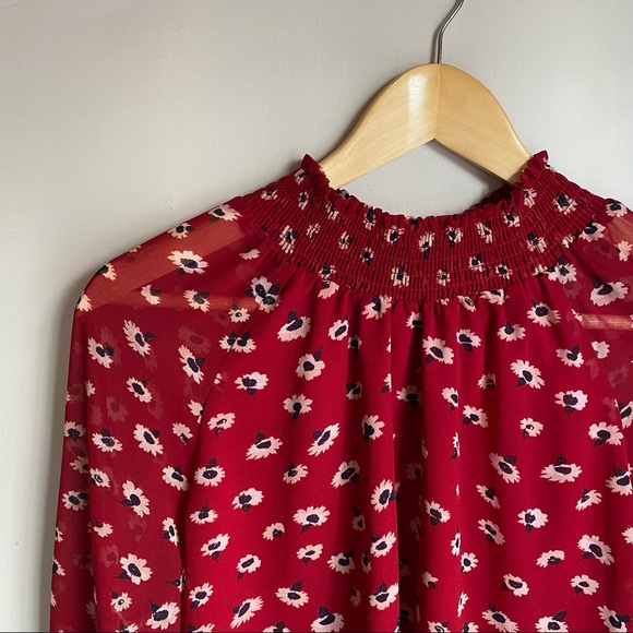 Madewell Smocked-Neck Ruffle Top - Picture 3 of 6